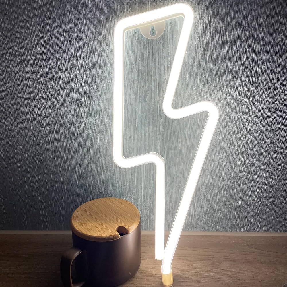 EASETIME Lightning Bolt Neon Signs LED Signs for Bedroom Wall USB Powered Light Up Sign Aesthetic... | Amazon (US)