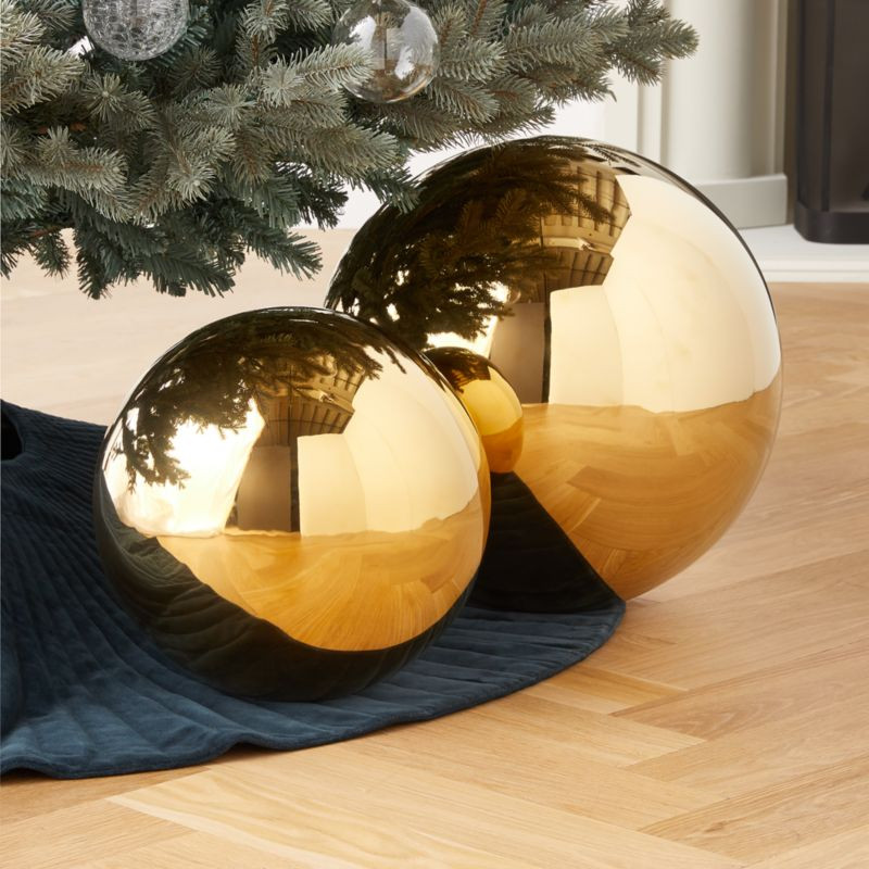 Nix Champagne Gold Decorative Orbs, Set of 2 + Reviews | CB2 | CB2