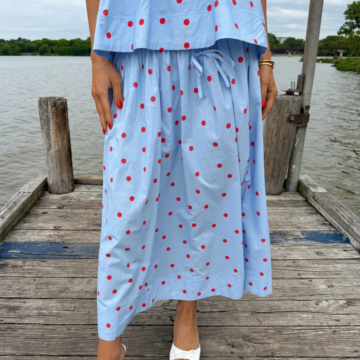All American Girl Midi Skirt - Blue | The Impeccable Pig