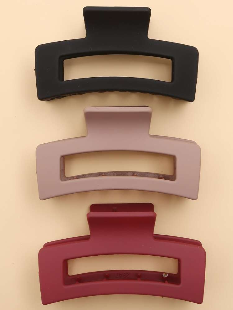 3pcs Hollow Out Plain Hair Claw | SHEIN