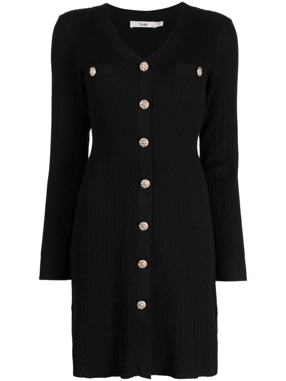 b+ab long-sleeved ribbed-knit Minidress - Farfetch | Farfetch Global