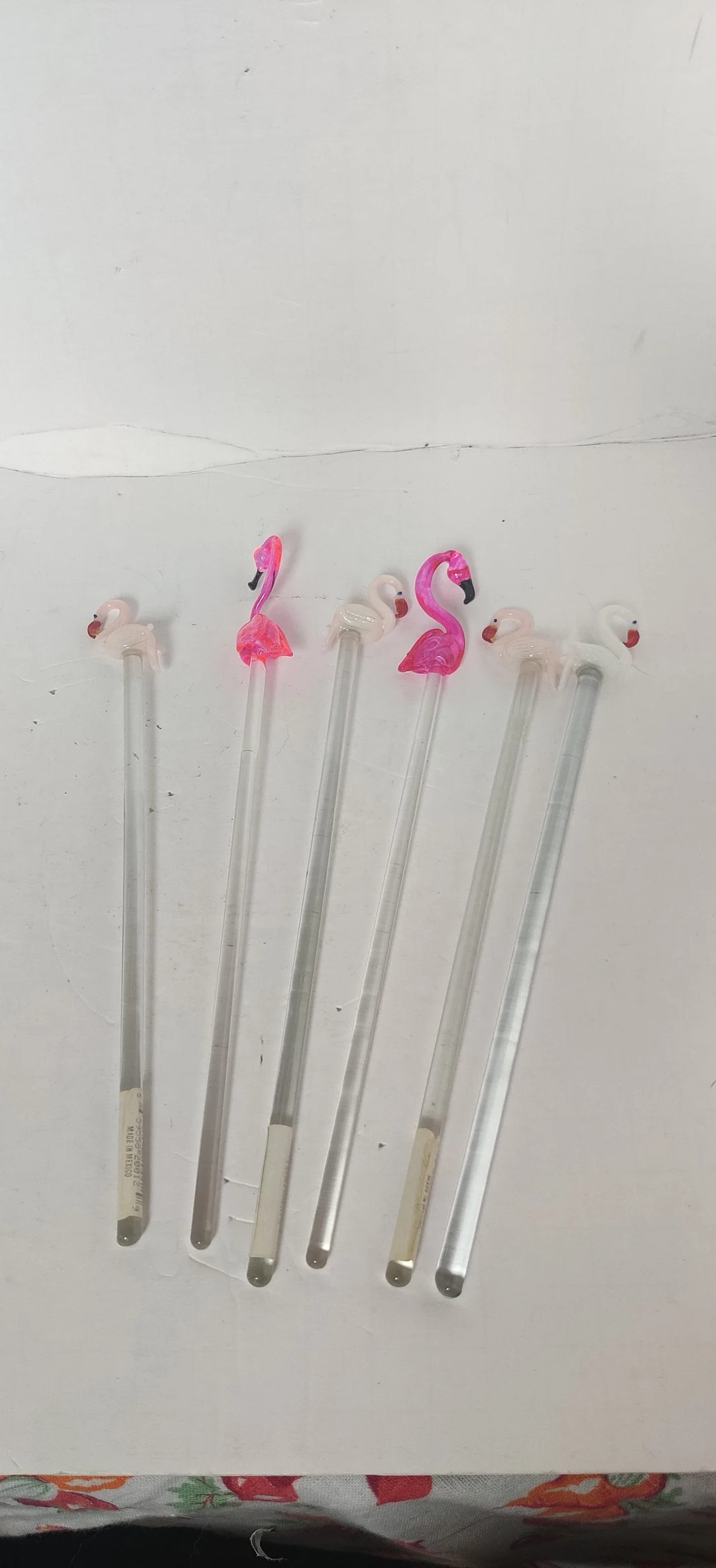 Flamingo Glass Swizzle Stick Drink Stirer Barware - Etsy | Etsy (US)