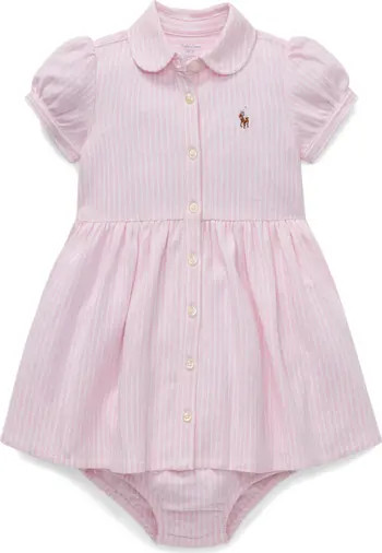 Oxford Stripe Cotton Piqué Dress & Bloomers | Nordstrom