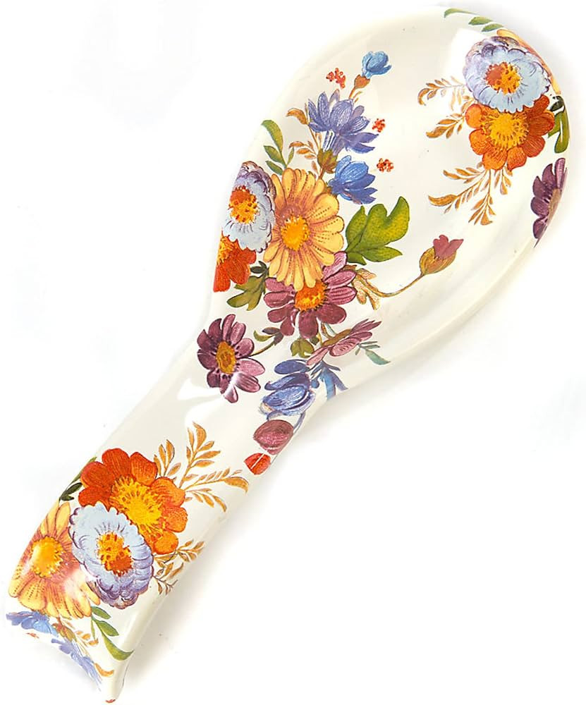 MacKenzie-Childs Flower Market Enamel Spoon Rest for Kitchen, Utensil Holder, Enamel Kitchenware ... | Amazon (US)