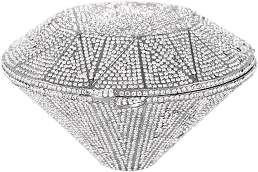 Rhinestone Evening Bag 3D Diamond Shape Crystal Clutch Purse for Wedding Formal Party | Amazon (US)