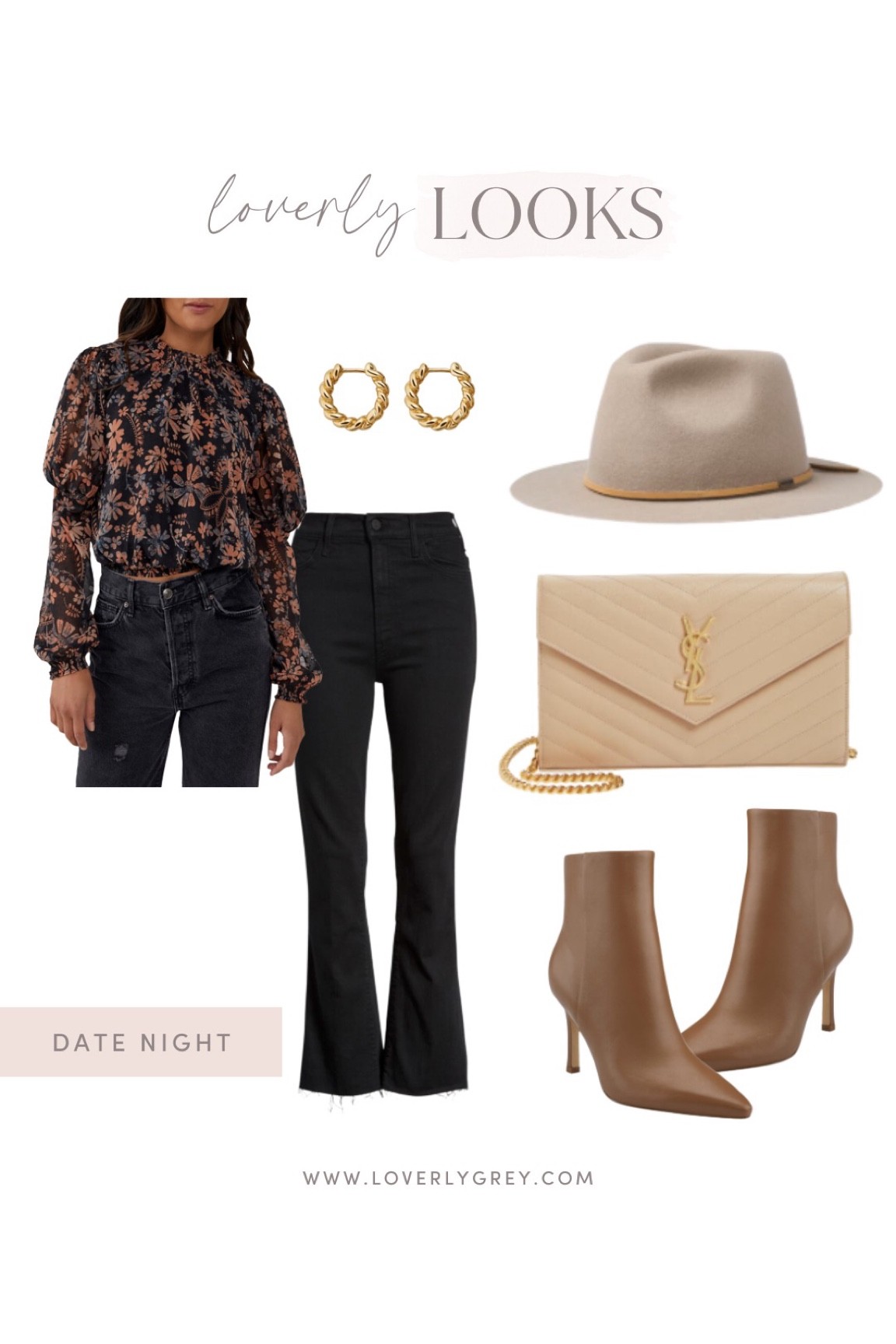 Loverly grey fall date night look featuring jeans and a floral free people too! 

#LTKstyletip #LTKunder100 #LTKSeasonal