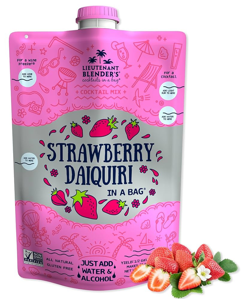 Lt. Blender's Strawberry Daiquiri in a Bag – Strawberry Daiquiri Mix - Each Bag Makes 1/2 Gallo... | Amazon (US)