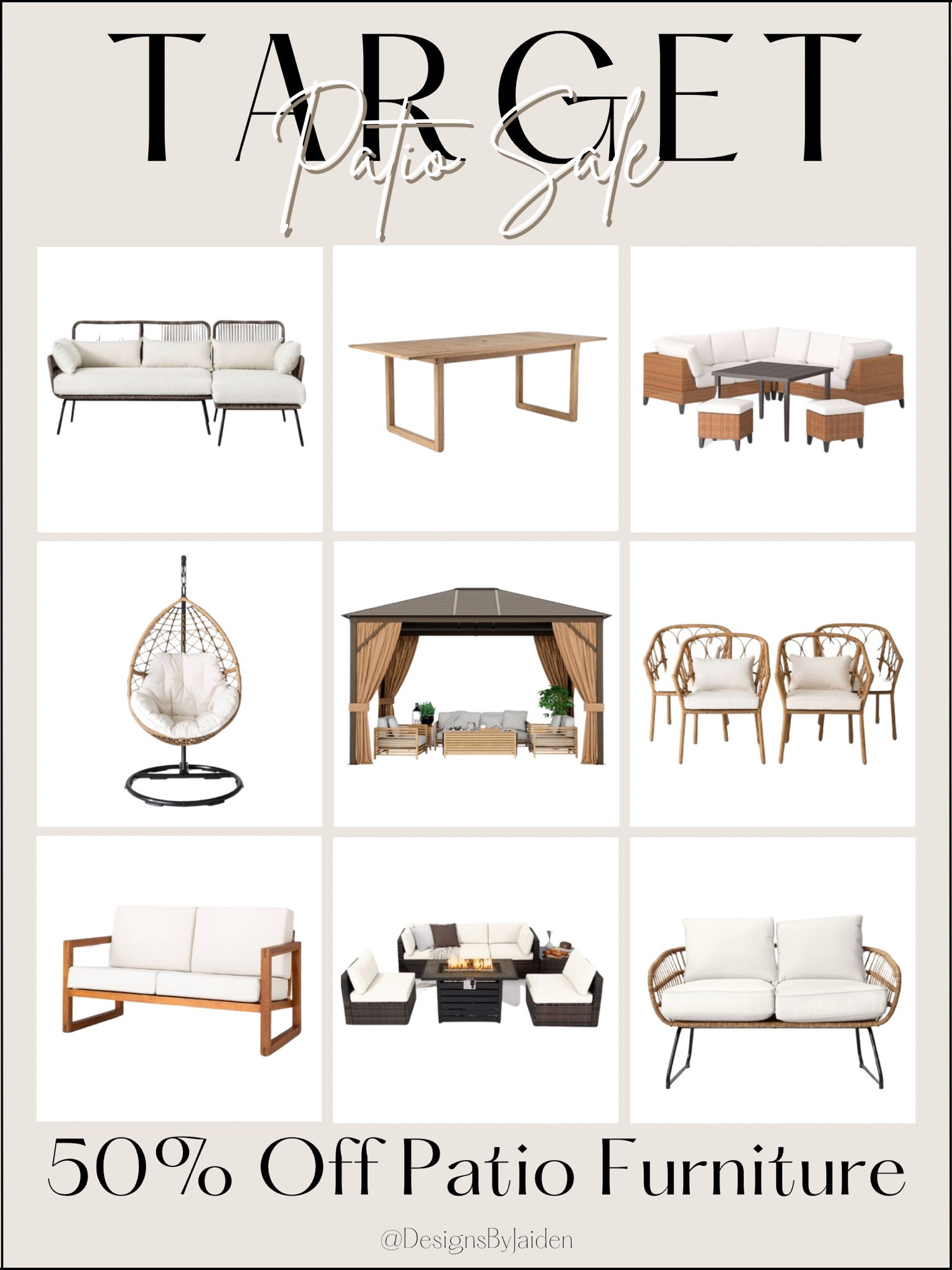 Wow!! 50% off beautiful Target patio furniture and gazebos!! The perfect way to start off the first day of spring! ☁️ Click below to shop!✨ Follow me for daily finds!! 🤍 #target #sale #patio #gazebo #spring

Patio, Patio furniture, Patio Table, Egg Chair, Target, Target furniture, target egg chair, outdoor furniture, outdoor furniture sets, gazebo, hard top gazebo, patio side table, patio coffee table, patio table, patio dining set, patio furniture set, wicker chairs, accent table, coffee table, dining room, living room, home decor, spring home decor, target Home decor, target finds, target favorites, Nashville outfits, spring, baby shower, maternity, Nashville outfits, swim, jeans, Home decoration, wedding guest, spring dress, leggings, living room, vacation outfit, Easter dress, Mother’s Day, gifts for her, Christmas gifts, summer outfits, spring outfits, amazon, amazon clothes, amazon favorites, amazon must haves, Amazon finds, Festival, Festival Makeup, Easter, Easter Dress, Spring, Summer, Fall, Winter, Date Night, Living Room, Home Decor, Work Outfits, Festival Outfits, Casual Outfits, madewell, Dress, Swimsuit, Spring Break, Bedroom #LTKSale     

#LTKFind #LTKfamily #LTKsalealert #LTKkids #LTKbaby #LTKunder100 #LTKunder50 #LTKbeauty #LTKhome #LTKstyletip #LTKbump