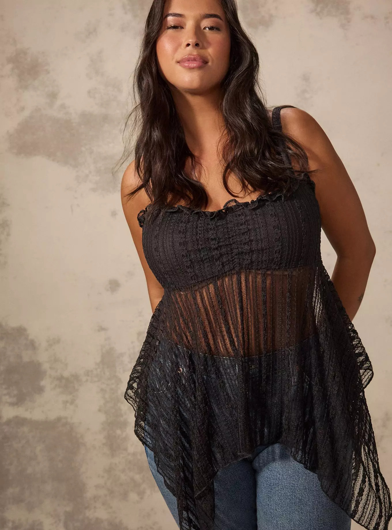 Festi Hanky Hem Lace Cami | Torrid (US & Canada)