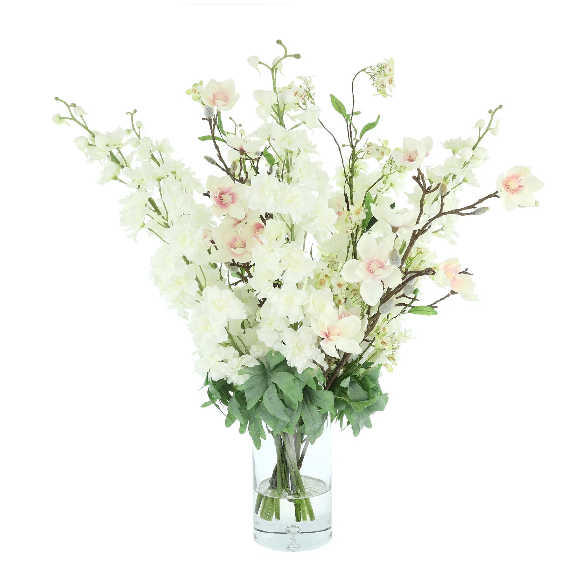 Delphinium and Butterfly Magnolia Arrangement | Wayfair North America