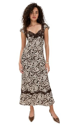 Free People Women's Butterfly Babe Midi Dress, Chocolate Combo, Brown, Print, XS | Amazon (US)