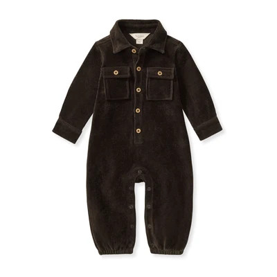 Knit Corduroy Organic Baby Boy Jumpsuit - Shadow | Burt's Bees Baby