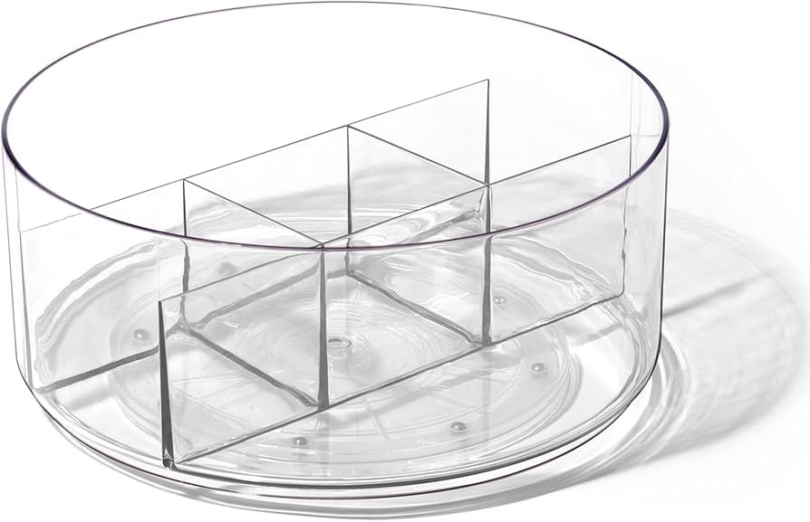 BINO Plastic Round Turntable Organizer with 5 Compartments - Clear | Spinning Divided Turntable C... | Amazon (US)