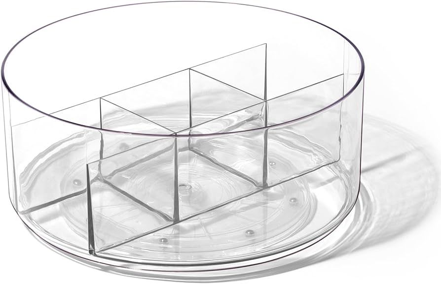 BINO Plastic Round Turntable Organizer with 5 Compartments - Clear | Spinning Divided Turntable C... | Amazon (US)