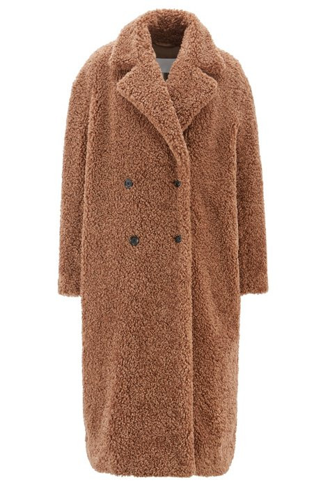 Faux-fur teddy coat with double-breasted front | Hugo Boss NL-BE