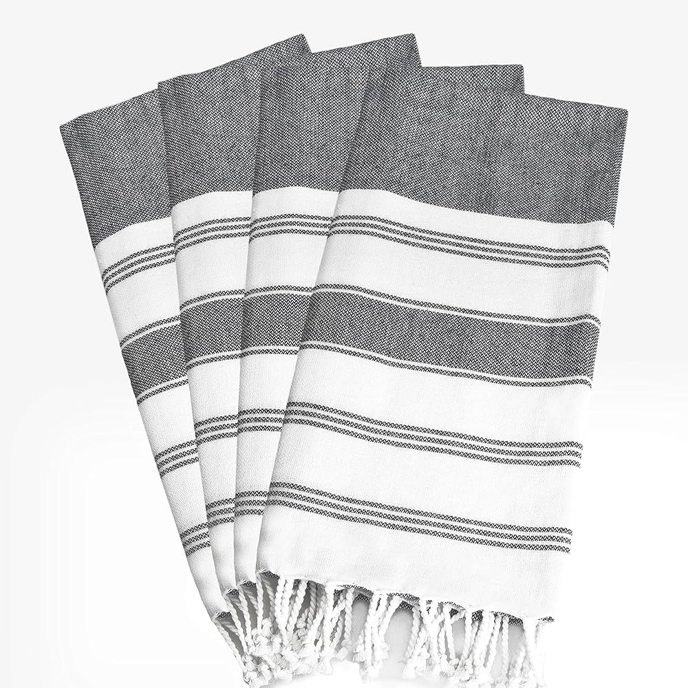 GLAMBURG Peshtemal Turkish Towel 100% Cotton Beach Towels Oversized 36x71 Set of 4, Cotton Beach ... | Amazon (US)