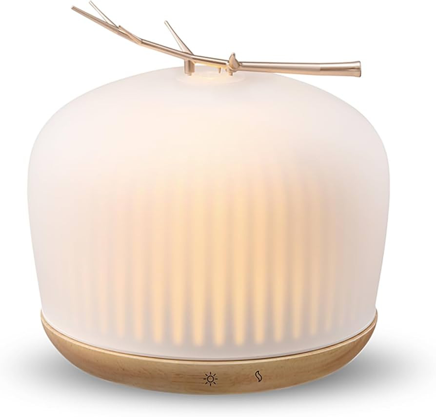 mimicat Quiet Aromatherapy Diffuser Glass: 230ML Ultrasonic Cool Mist Scent for Home with Night L... | Amazon (US)