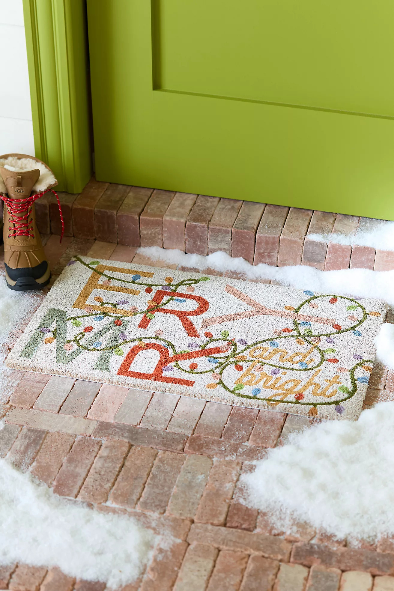 Merry and Bright Coir Printed Doormat | Anthropologie (US)