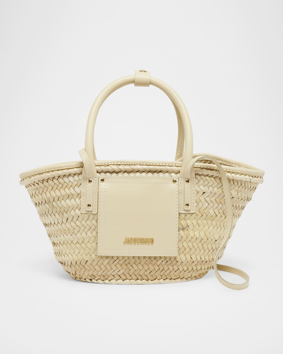 Jacquemus Le Petit Panier Soli Wicker Top-Handle Bag | Neiman Marcus