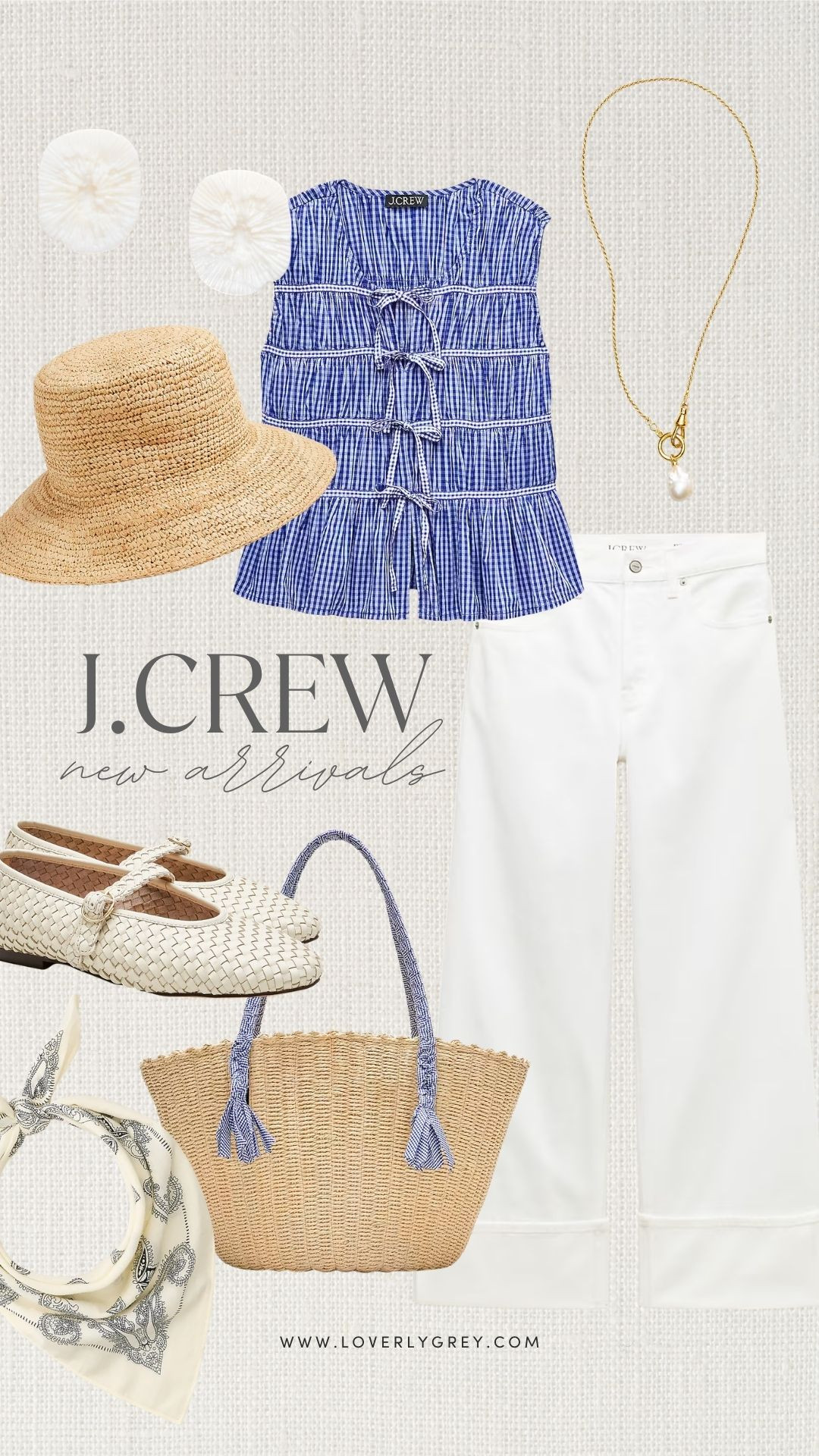 J. Crew new arrivals. Loverly Grey, summer finds, beach tote, woven flats 

 #LTKootd #LTKSeasonal #LTKSwim