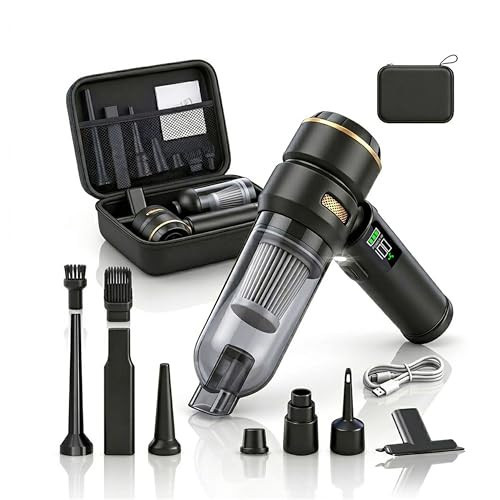 AOKNRAM Handheld Car Vacuum Cleaner, 17000Pa High Power Cordless Vacuum Cleaner, 4-in-1 Portable Mini Air Duster, with LED Light and Multi-Nozzles, Vacuum for Car, Home, Office, Pet Hair | Amazon (US)