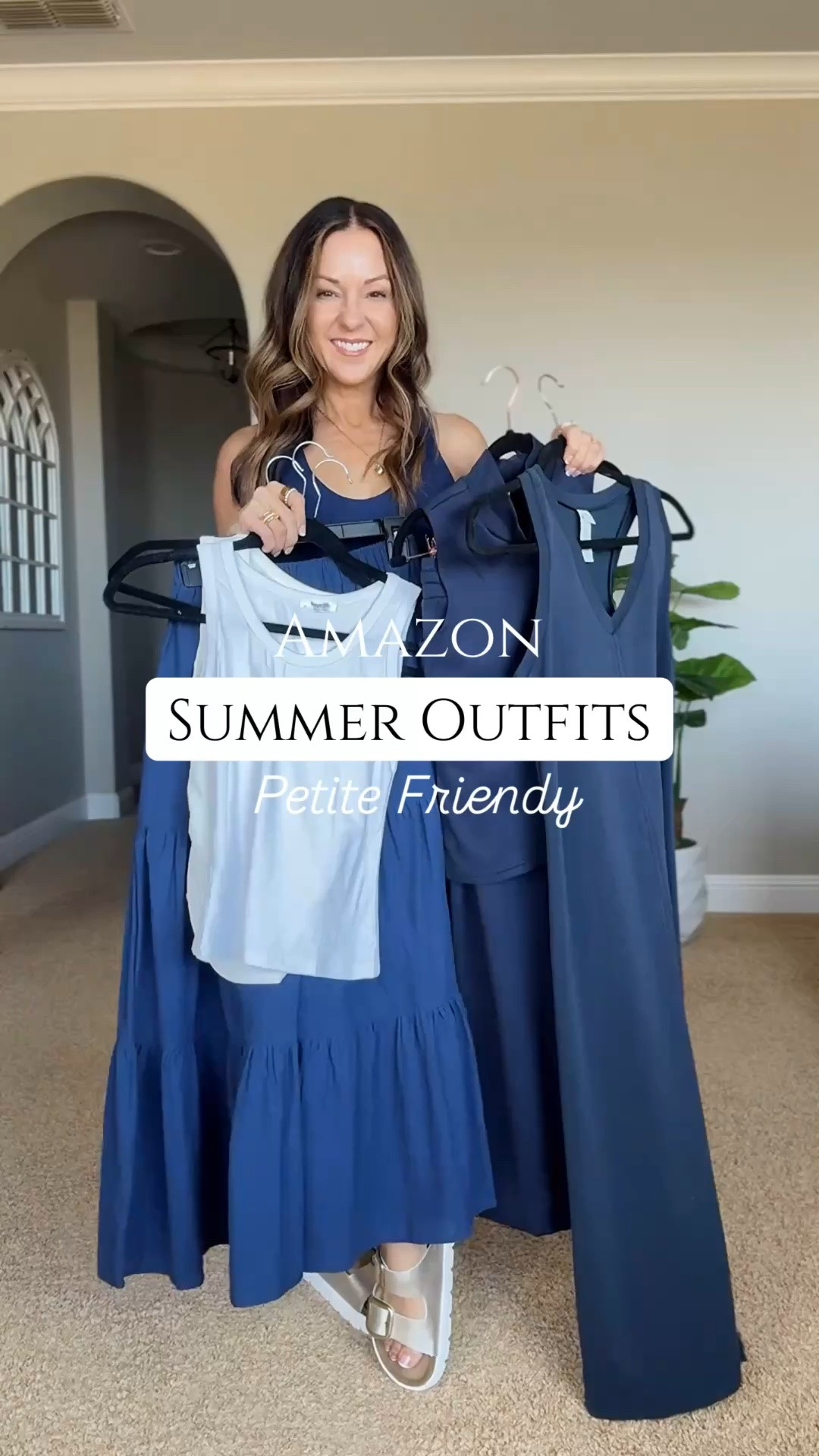 Everyday summer outfits from Amazon. For reference: I'm 5'1", 108lbs. Maxi drss XS deep blue, Maxi skirt navy small, tanks white XS, two piece pant set navy XS, activewear tennis dress XS navy with built in bra and seperate shorts. Shoes all TTS

#LTKOver40 #LTKPetite #LTKSaleAlert