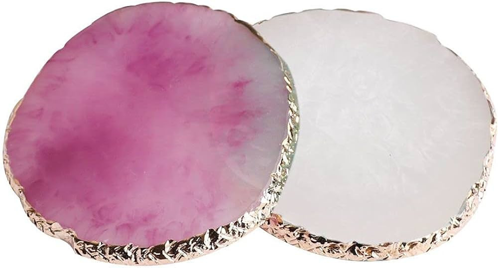 2 Pcs Resin Nail Art Palette, Nail Art Painting Mixed Color Palettes Gold Edge Nail Holder Nail A... | Amazon (US)