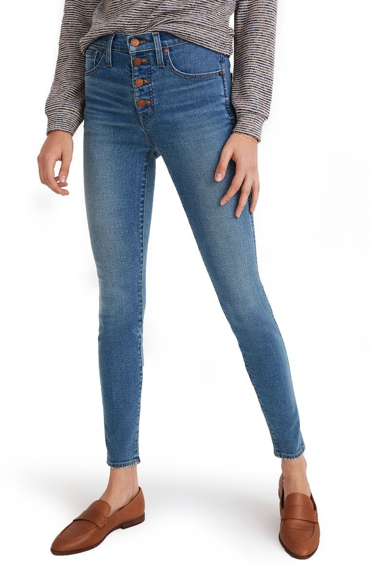 Button Front High Waist Skinny Jeans | Nordstrom