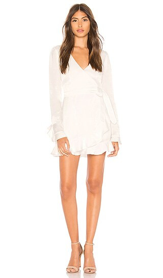 Donna Mizani Eliza Mini Wrap Dress in Ivory | Revolve Clothing (Global)