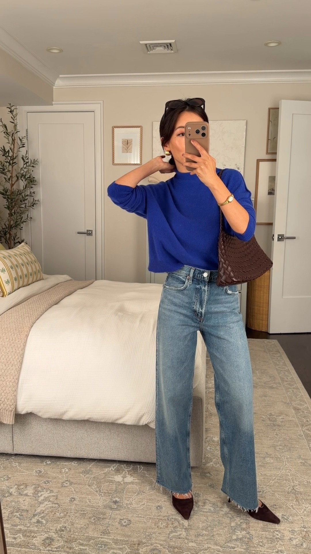 Sizing info below! Also linked two look for less petite jeans on sale 
• Anthropologie Alani 100% cashmere mock-neck sweater in XXSP. Cobalt blue. Lots of great color options. Wider, slightly shorter, effortless dolman cut. 

• Agolde Ren jeans 24 in Regular “Measure” wash. These are high rise, petite-friendly length, great wash and very flattering!

Smart casual fall sweaters and jeans, petite friendly jeans, mom style

#LTKootd #LTKPetite