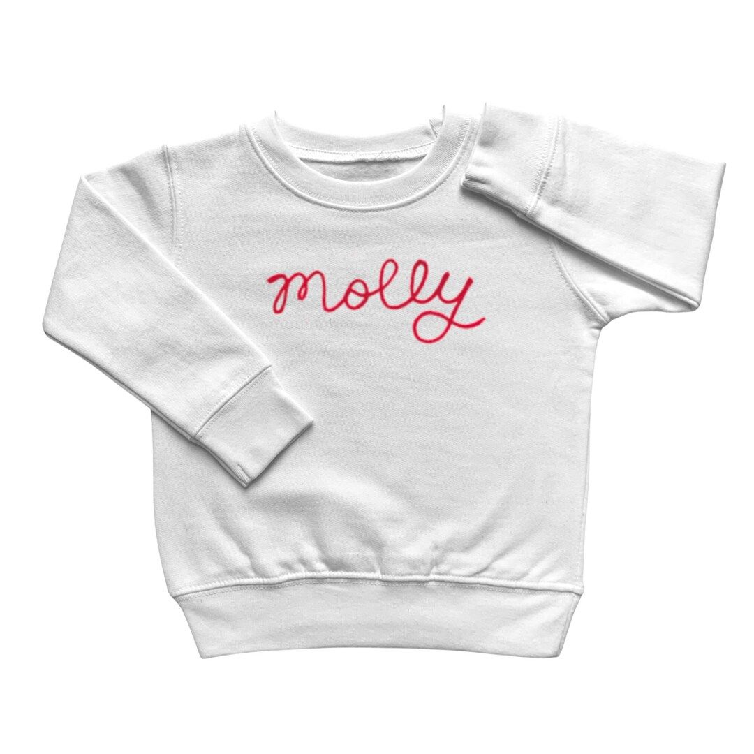 Toddler Custom Name Embroidered Crewneck Kids Sweatshirt. Embroidered Toddler Shirt. Personalized... | Etsy (US)