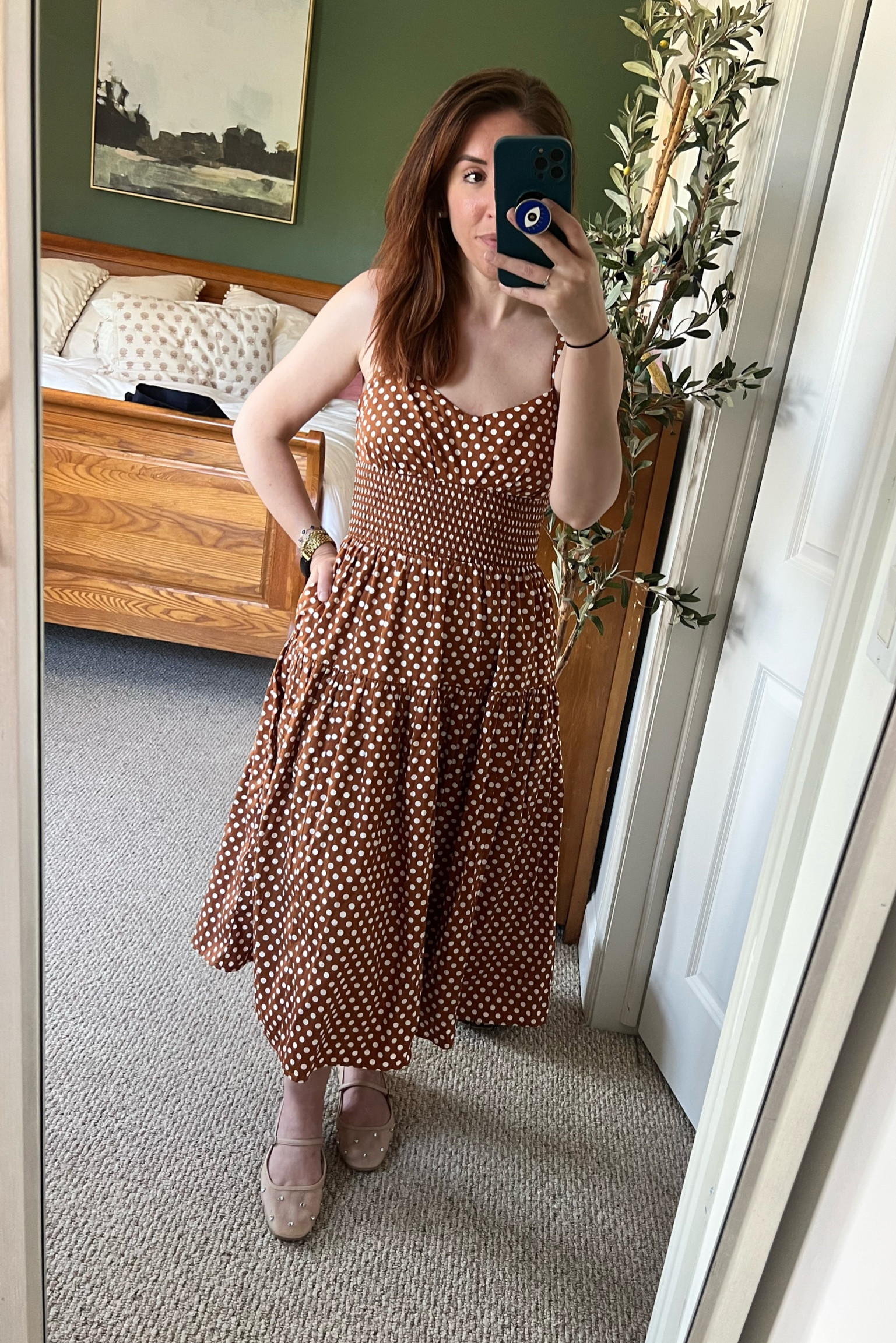 Pretty woman vibes. Brown polka dot j crew dress great for a wedding guest dress, target mesh flats 

#weddingguest #summerdress

#LTKFindsUnder50 #LTKFindsUnder100 #LTKStyleTip