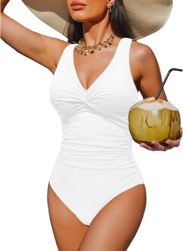Holipick Women Tummy Control One Piece Swimsuit - Push Up Bathing Suit Full Coverage Slimming Swi... | Amazon (US)