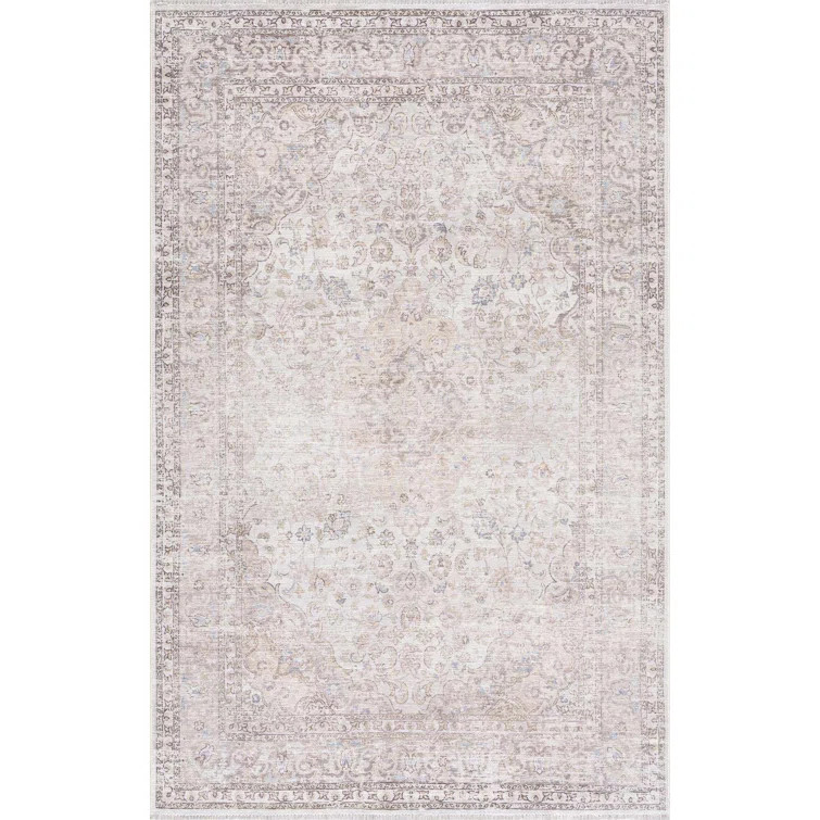 Jaelyne Machine Washable Beige/Gray Oriental Area Rug | Wayfair North America