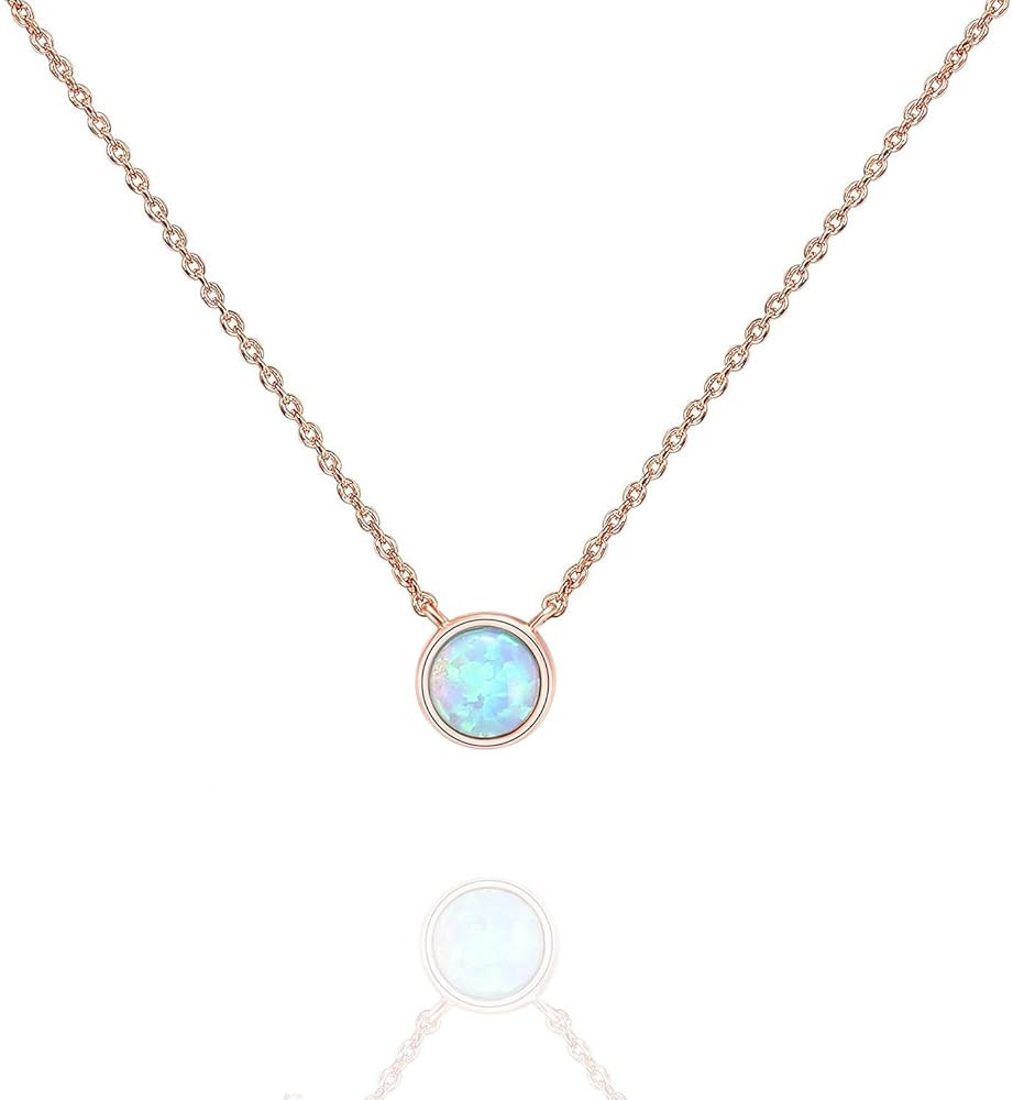 PAVOI 14K Gold Plated Created Opal Necklace | Opal Necklaces for Women | Amazon (US)