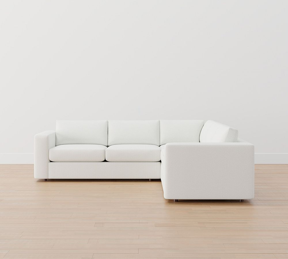 Carmel Square Wide Arm Upholstered 3-Piece L-Shaped Sectional | Pottery Barn (US)