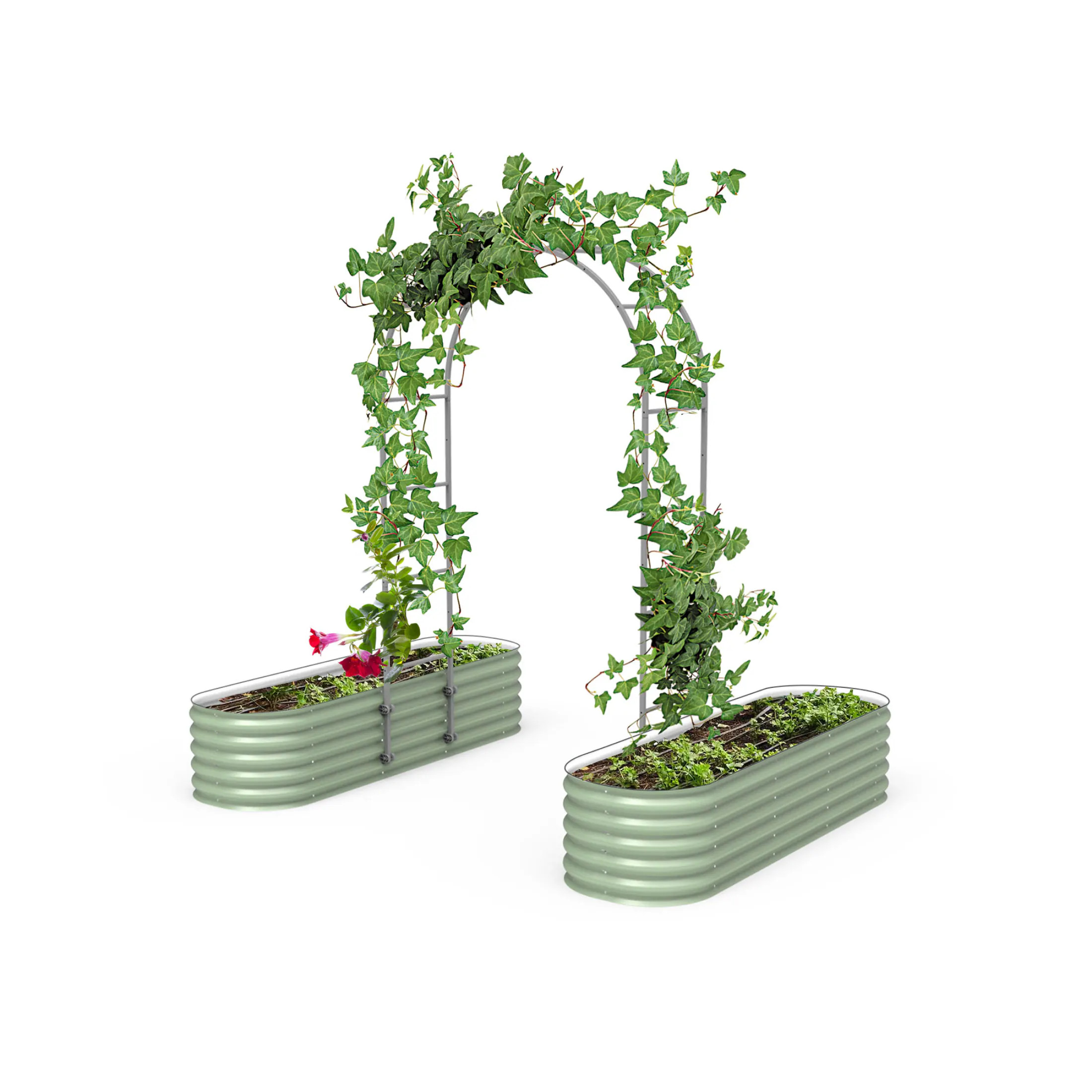 Vego Garden VAT 24-in W x 90-in H Painted Finish Steel Garden Trellis For Climbing Plants For Cucumbers For Roses For Tomatoes one_size in Gray | Lowe's