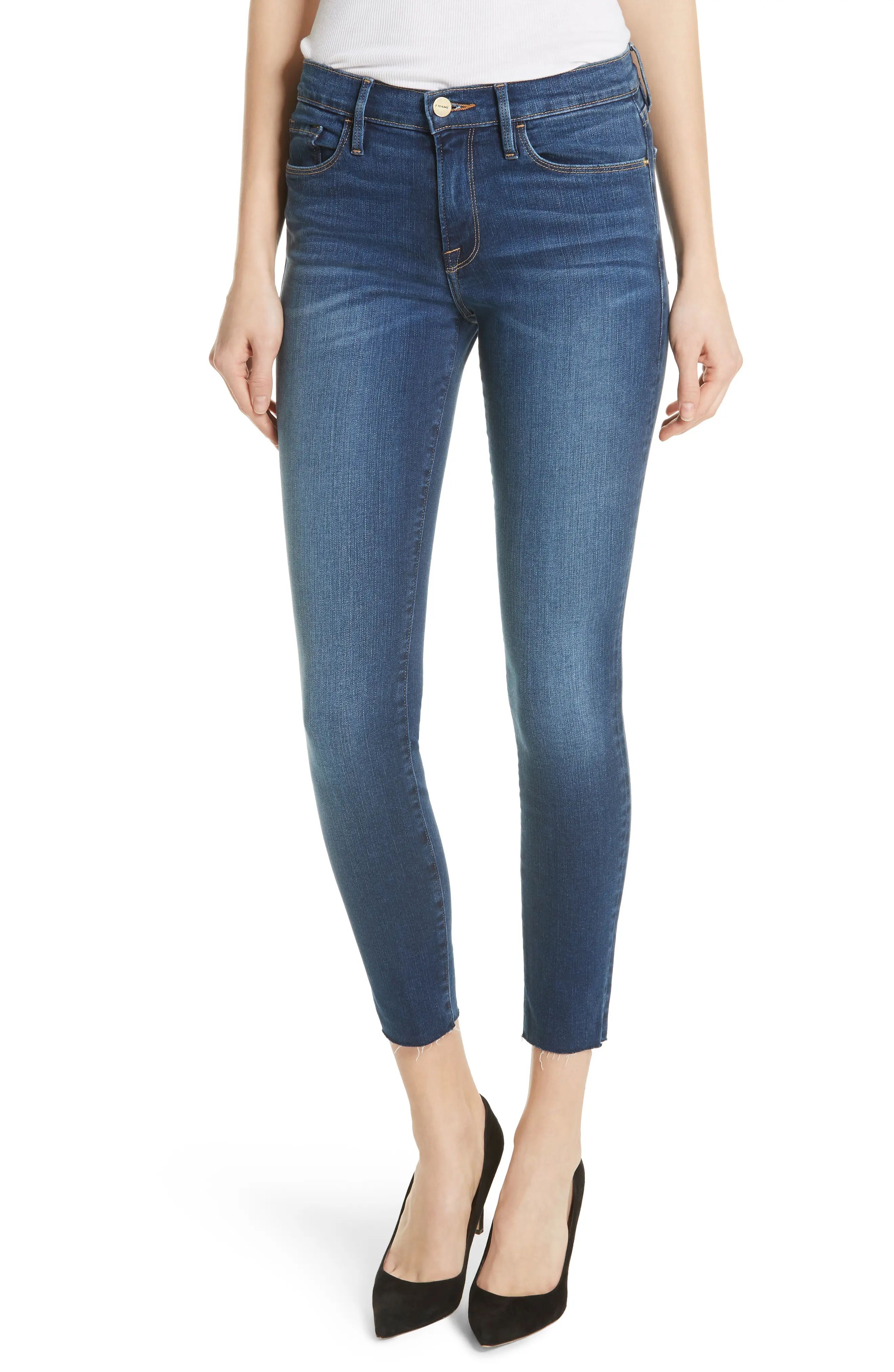 FRAME Le Skinny de Jeanne Raw Hem Crop Jeans (Cobbert Exclusive) | Nordstrom
