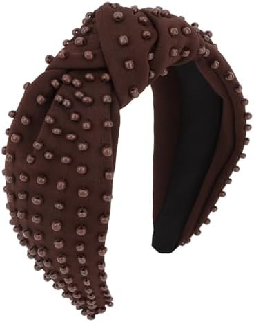 YISSION 1PC Beaded Knotted Headband Wide Jeweled Headbands for women Non Slip Embellished Hairban... | Amazon (US)
