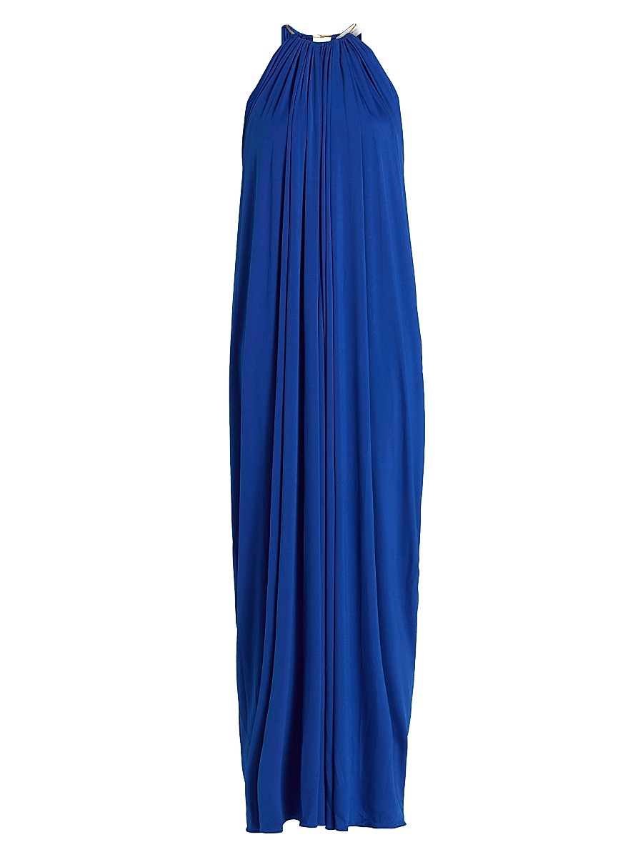 Women's Rhodes Ruched Draped Jersey Maxi Dress - Cobalt - Size Large | Saks Fifth Avenue