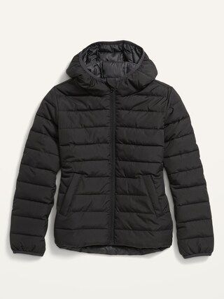 Water-Resistant Narrow-Channel Hooded Puffer Jacket for Girls | Old Navy (US)
