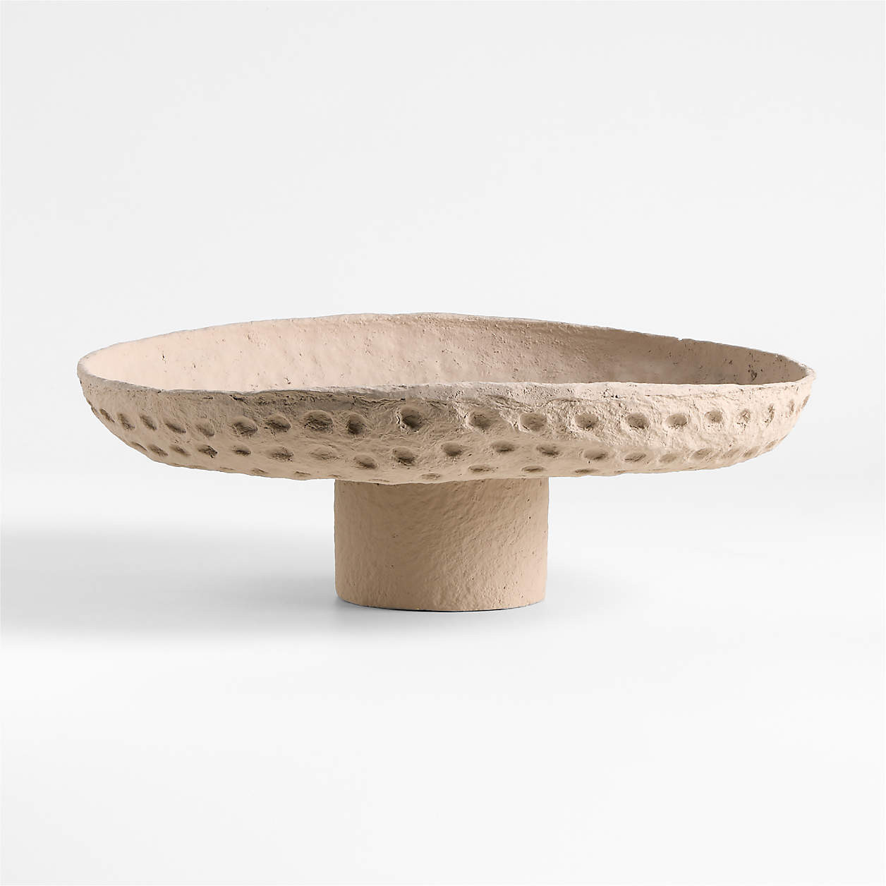 Oaxaca Taupe Cotton Mache Centerpiece Bowl 18" + Reviews | Crate & Barrel | Crate & Barrel