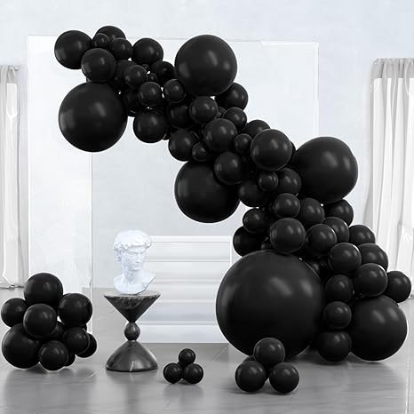 PartyWoo Black Balloons, 100 pcs Matte Black Balloons Different Sizes Pack of 36 Inch 18 Inch 12 ... | Amazon (US)