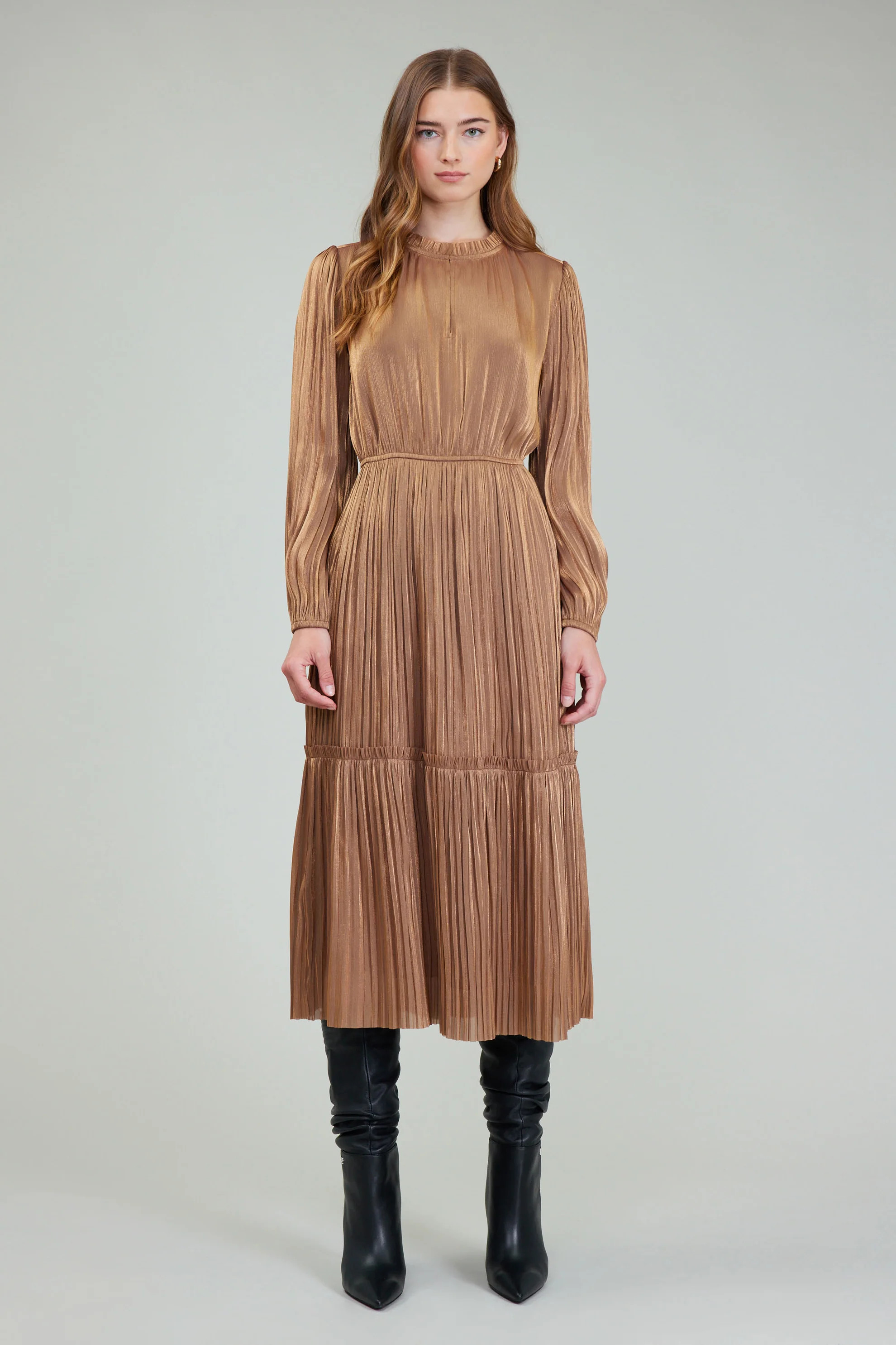 Bristol Pleated Midi Dress | Current Air