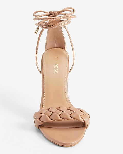 Braided Lace-Up Heeled Sandals | Express
