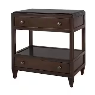 Bonterra 2-Drawer Chocolate Brown Nightstand (32.5 in. W x 21.7 in. D x 30.3 in. H) | The Home Depot
