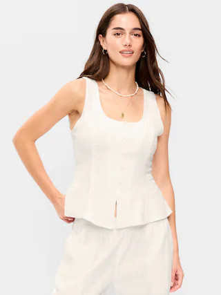 Sleeveless Button-Down Top | Old Navy (US)