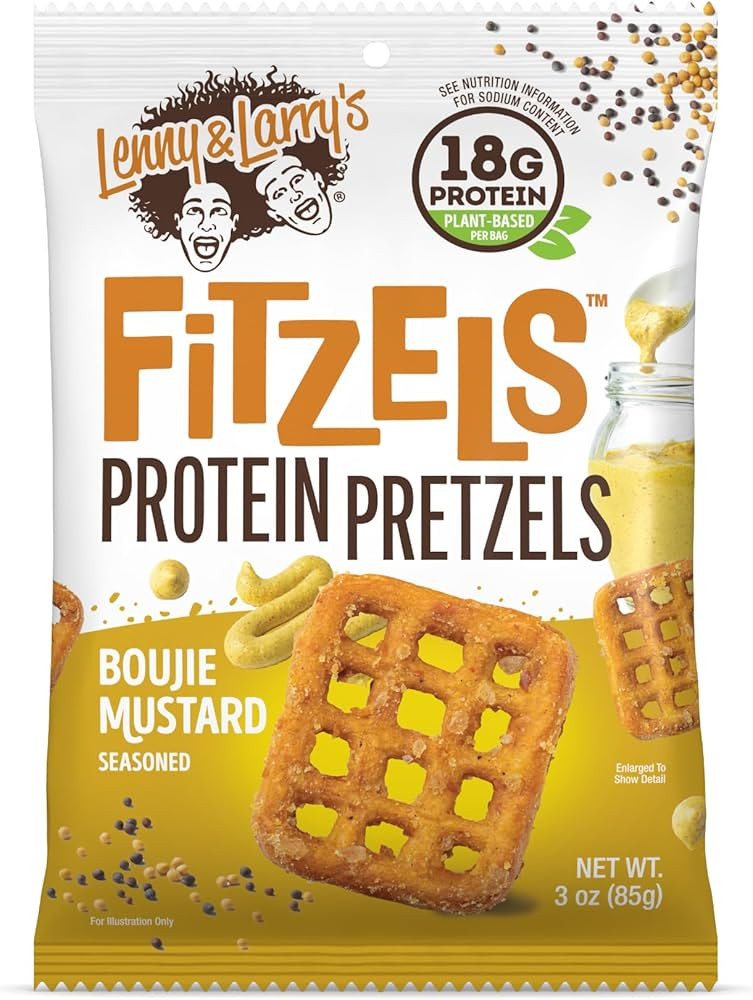 Lenny & Larry's Boujie Mustard FITZELS- Savory Pretzel Snacks Incredibly Tasty, High Protein, Sal... | Amazon (US)