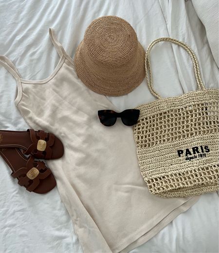 Vacation outfit, spring dress, ribbed dress, neutral vacation outfit, bucket hat, vacation hat, sandals 

Wearing size small in dress comes in 3 colors

#LTKunder100 #LTKtravel #LTKU