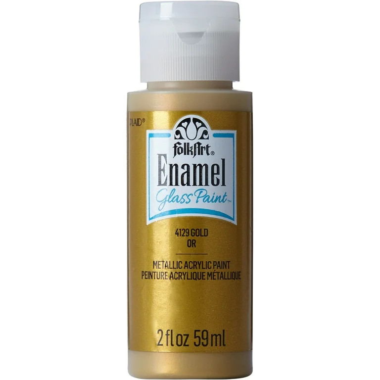 FolkArt Enamel Acrylic Craft Paint, Gloss Finish, Gold, 2 fl oz | Walmart (US)